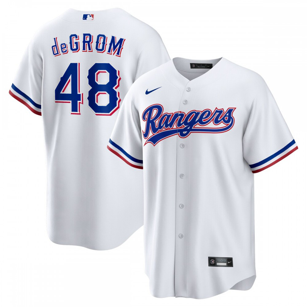 Jacob deGrom Texas Rangers Home Replica Player Jersey - White-Pro Kit Vault | Brand New 26/27 Sports Jerseys
